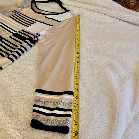 CHARTER Club Top Knit  Tan, w/ black, white & gray design Neutral Size XL - Picture 8 of 9